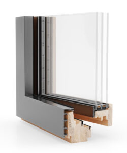 Holzfenster mit Aluscin