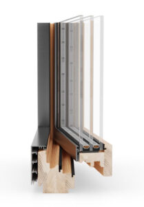 Holzfenster mit Aluscin