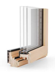 Holzfenster mit Aluscin