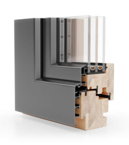 Holzfenster mit Aluscin