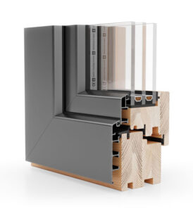 Holzfenster mit Aluscin