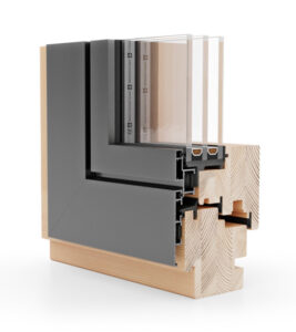 Holzfenster mit Aluscin